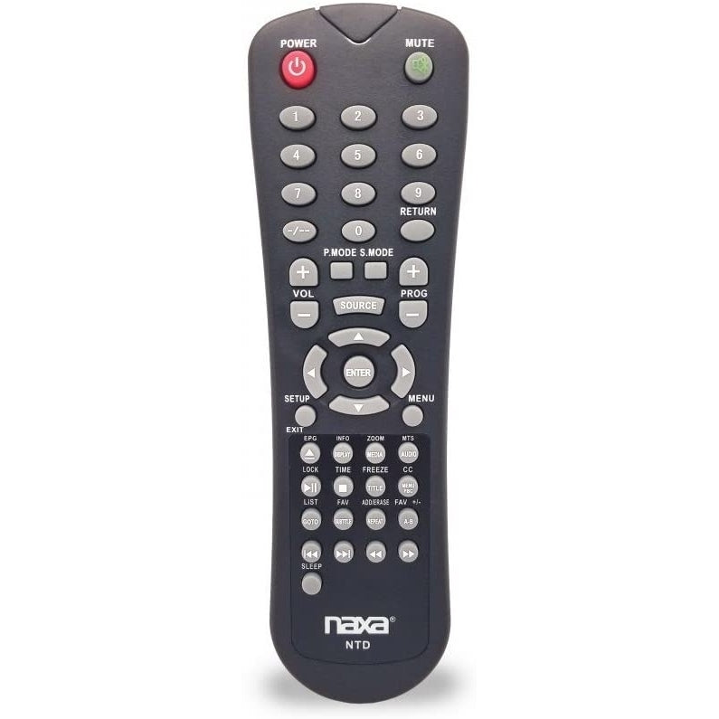 NAXA Original Replacement Remote Control for Naxa NT and NTD Model 12 Volt TVs and TV/DVD Combo Players Image 1