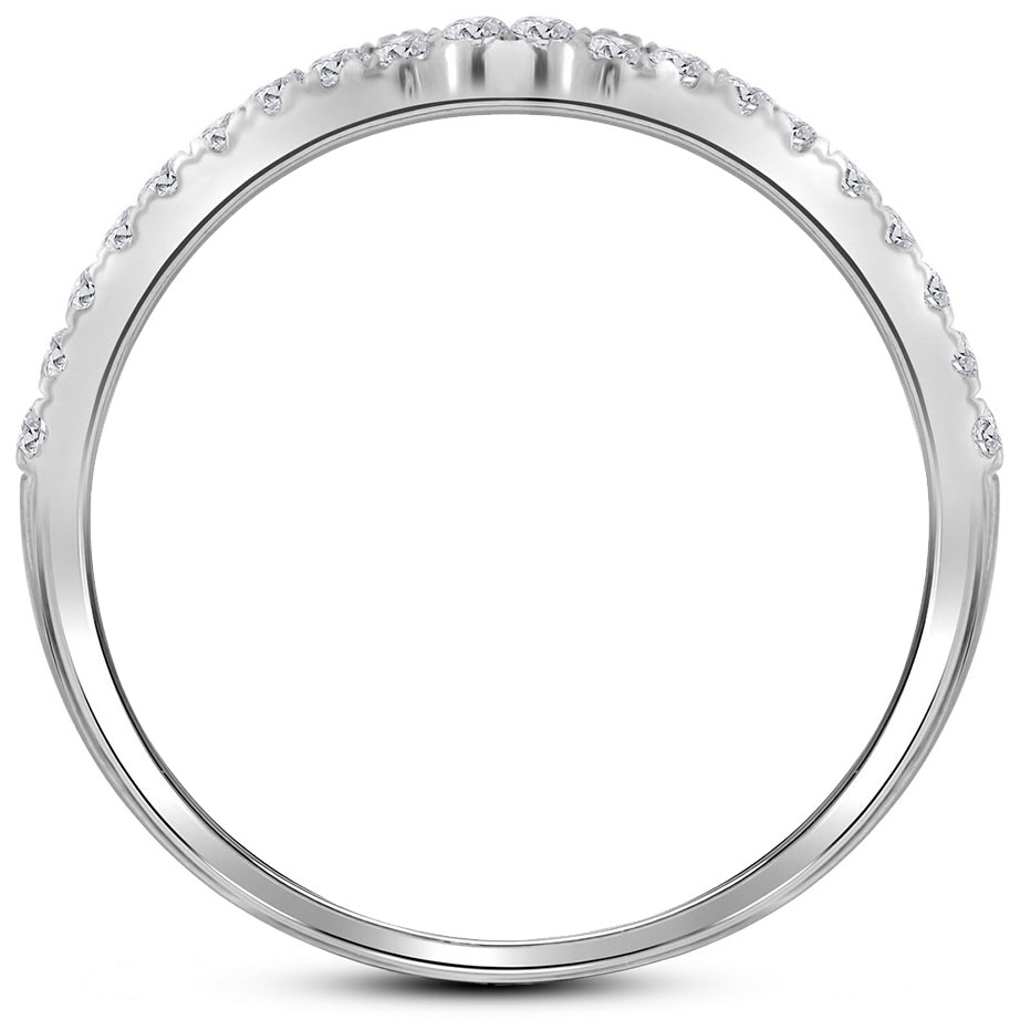1.00 Carat (Color G-HI1-I2) Diamond Engagement Ring Wedding Set Split Shank Halo in 14K White Gold Image 2