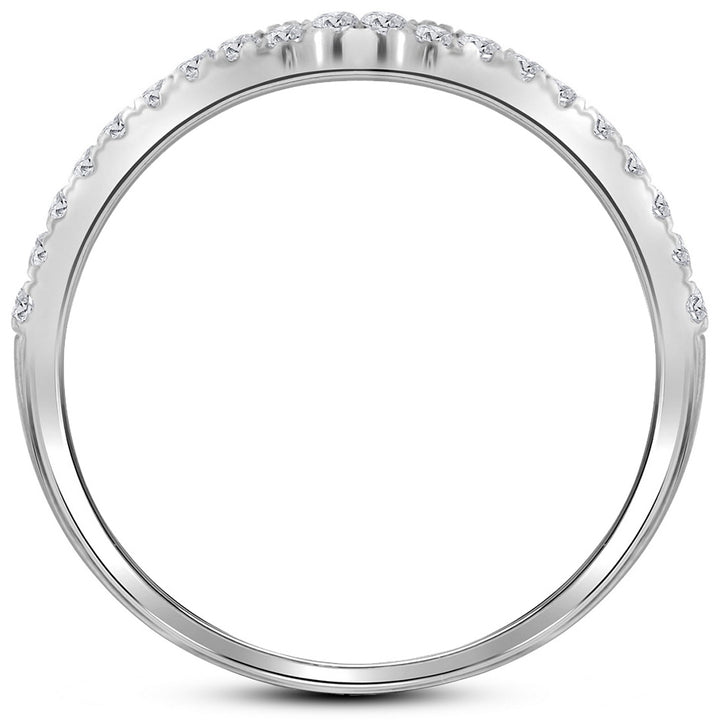 1.00 Carat (Color G-HI1-I2) Diamond Engagement Ring Wedding Set Split Shank Halo in 14K White Gold Image 2