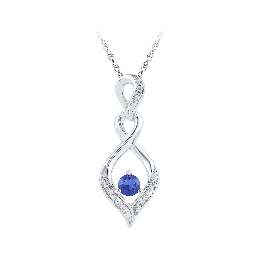 Lab Created Sapphire 1/6 Carat (ctw) Infinity Pendant Necklace in Sterling Silver Image 1