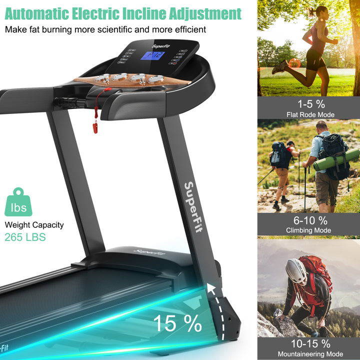 3.75HP Folding Treadmill Running Jogging Machine w/ 15% Automatic Incline Image 6