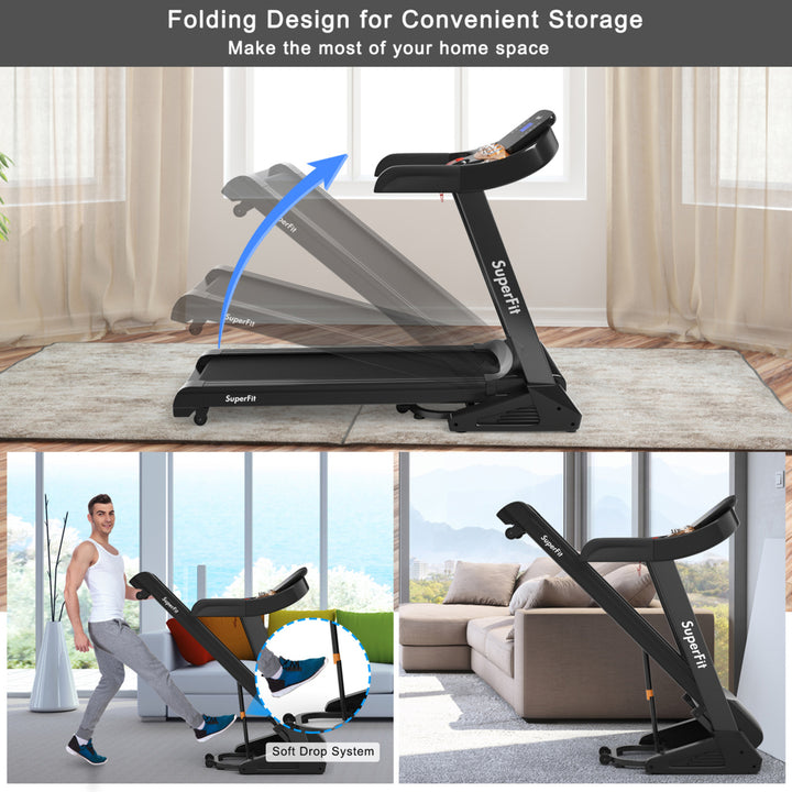 3.75HP Folding Treadmill Running Jogging Machine w/ 15% Automatic Incline Image 9