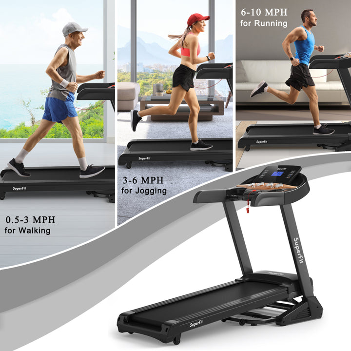 3.75HP Folding Treadmill Running Jogging Machine w/ 15% Automatic Incline Image 10