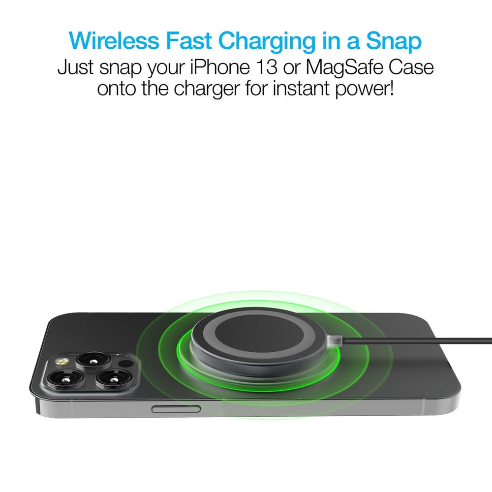 Naztech Alloy Magnetic 15W Wireless Fast Charger Black (15438-HYP) Image 2
