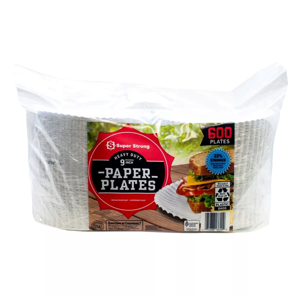 Super Strong Heavy-Duty Paper Plates9" (600 Count) Image 2