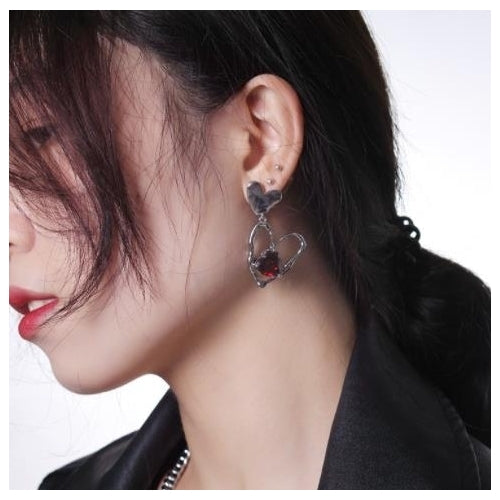 Design sense sweet cool versatile earrings rings rings rock sweetheart series Image 2