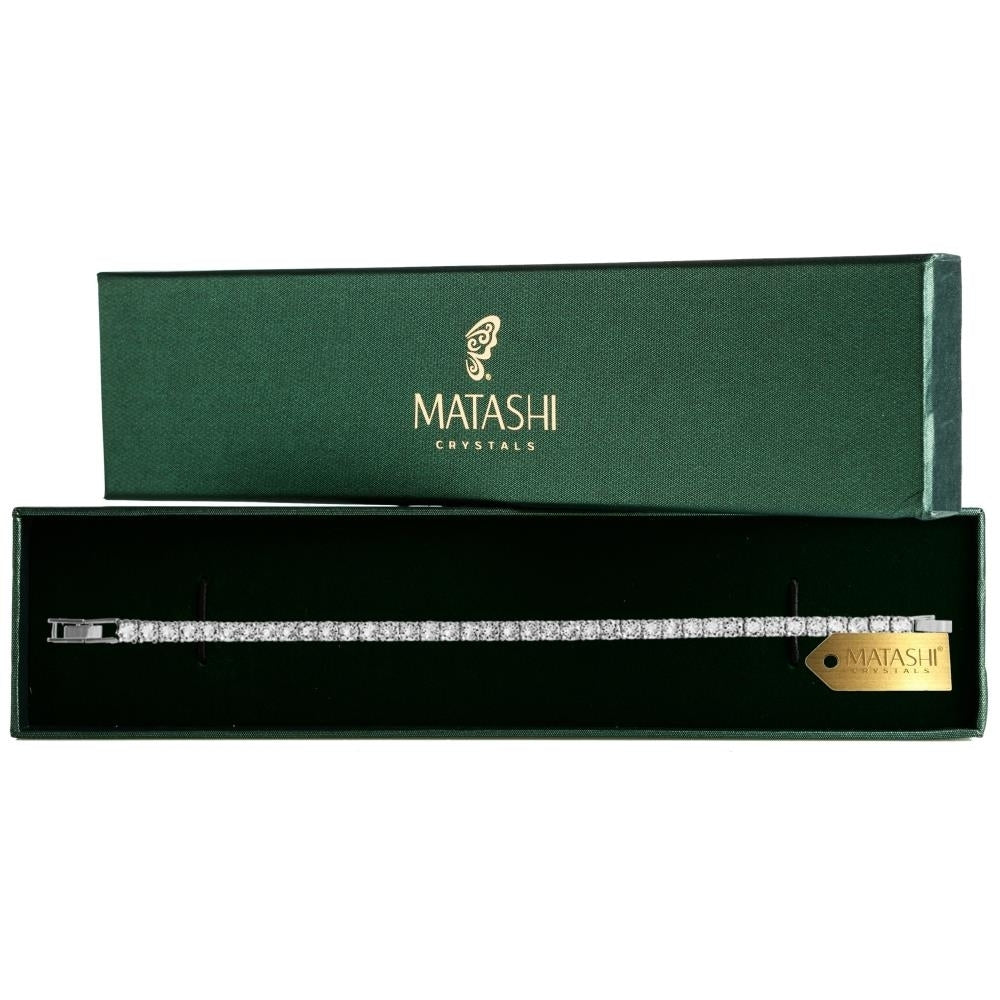 Matashi 18K White Gold Plated Tennis Bracelet with fine Matashi Crystals Image 2