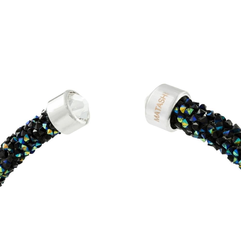 Matashi Blue and Black Glittery Luxurious Crystal Bangle Bracelet Image 3