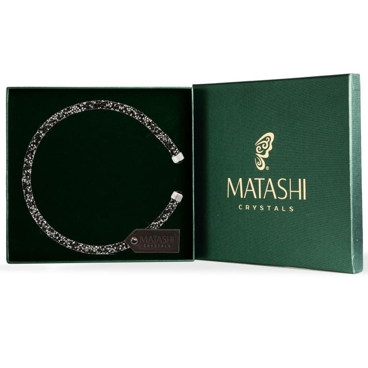 Matashi Ore Black Glittery Luxurious Crystal Bangle Bracelet Image 1