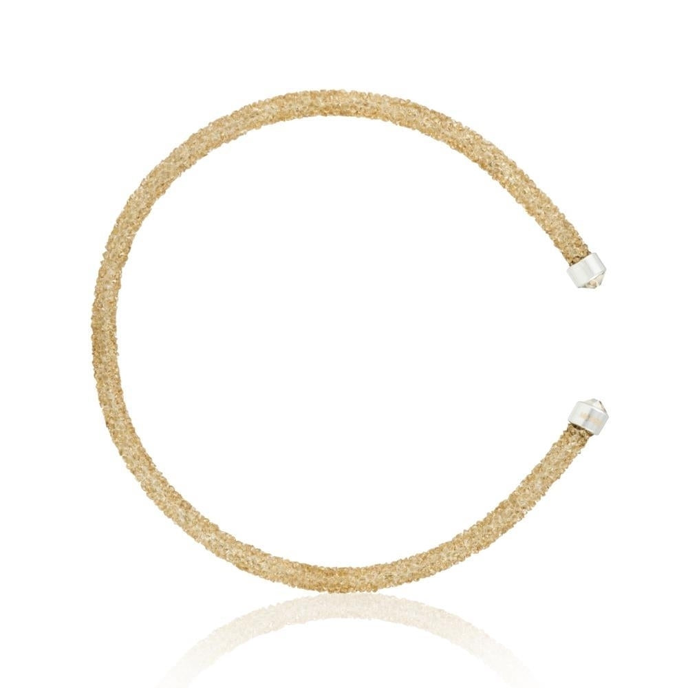 Matashi Gold Glittery Luxurious Crystal Bangle Bracelet Image 2
