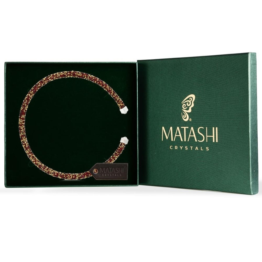 Matashi Red and Gold Glittery Luxurious Crystal Bangle Bracelet Image 1