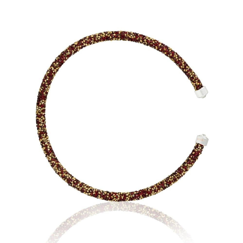 Matashi Red and Gold Glittery Luxurious Crystal Bangle Bracelet Image 2