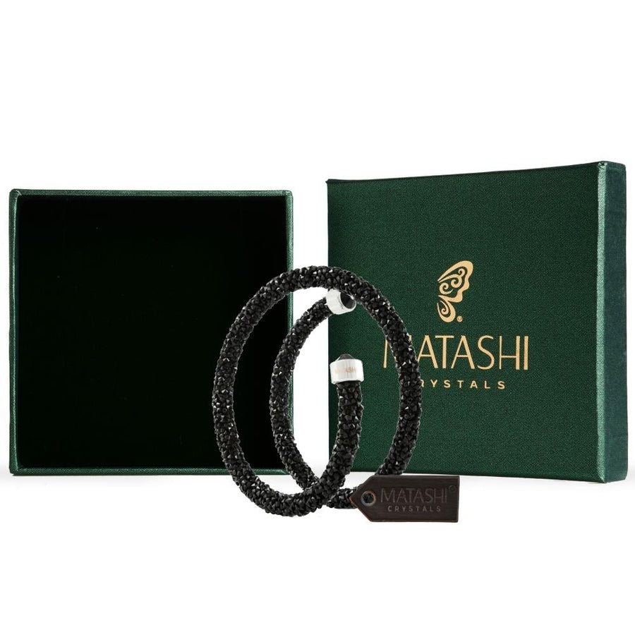 Matashi Black Krysta Wrap Around Luxurious Crystal Bracelet Image 1