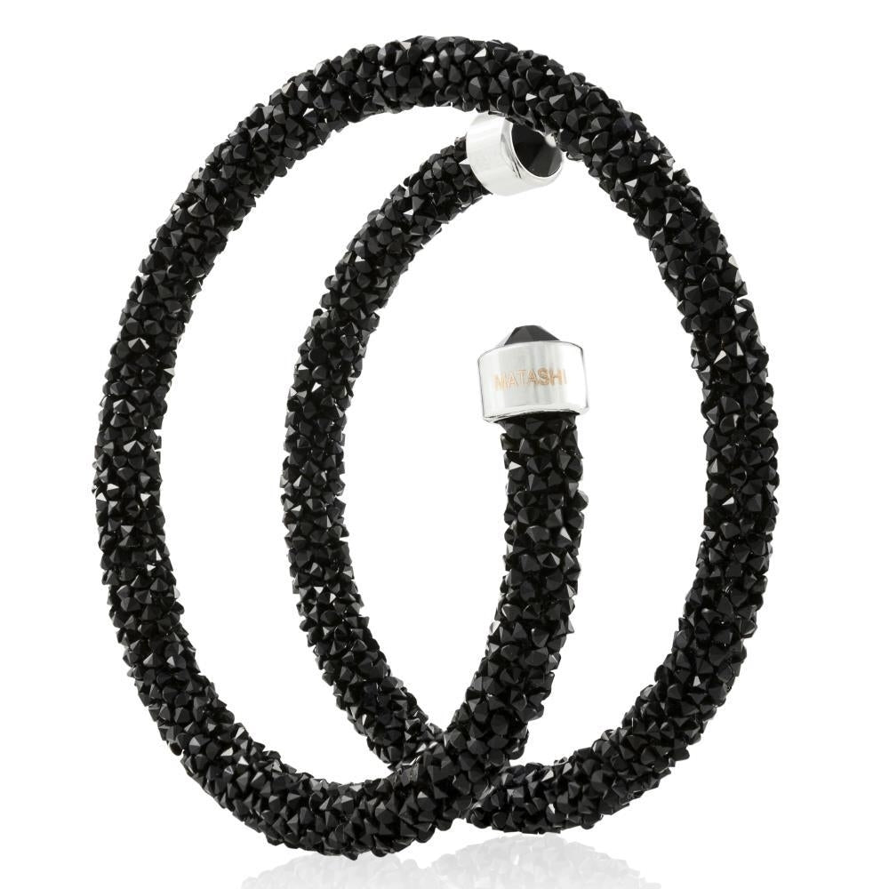 Matashi Black Krysta Wrap Around Luxurious Crystal Bracelet Image 2