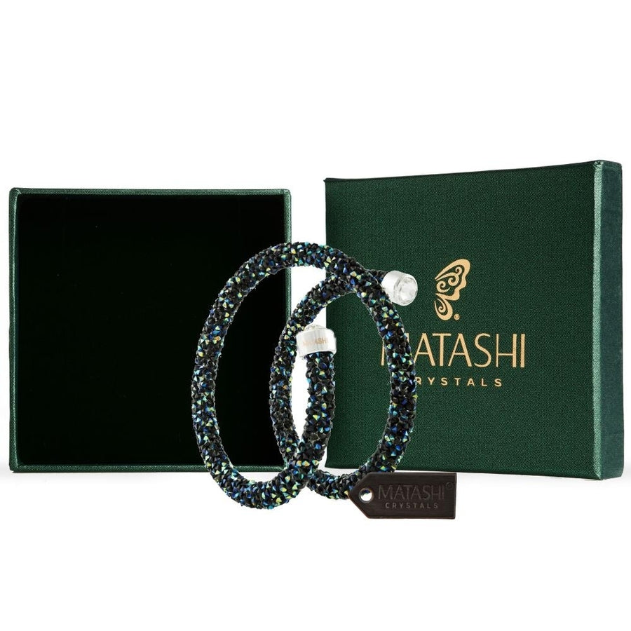 Mataski Krysta Blue and Black Wrap Around Luxurious Crystal Bracelet Image 1