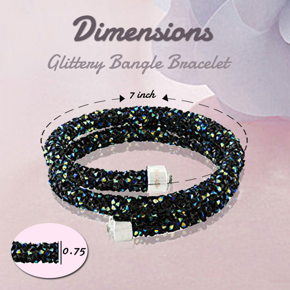 Mataski Krysta Blue and Black Wrap Around Luxurious Crystal Bracelet Image 6