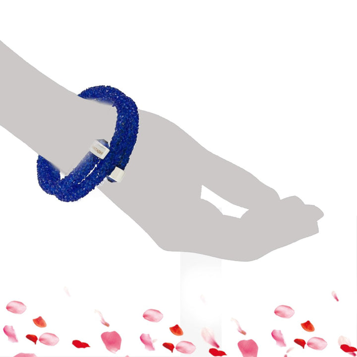 Matashi Blue Glittery Wrap Around Luxurious Crystal Bracelet Image 7