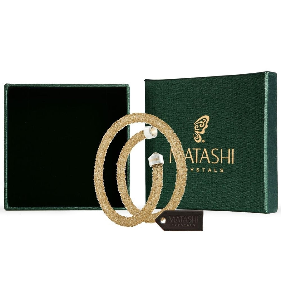 Matashi Gold Glittery Wrap Around Luxurious Crystal Bracelet Image 1
