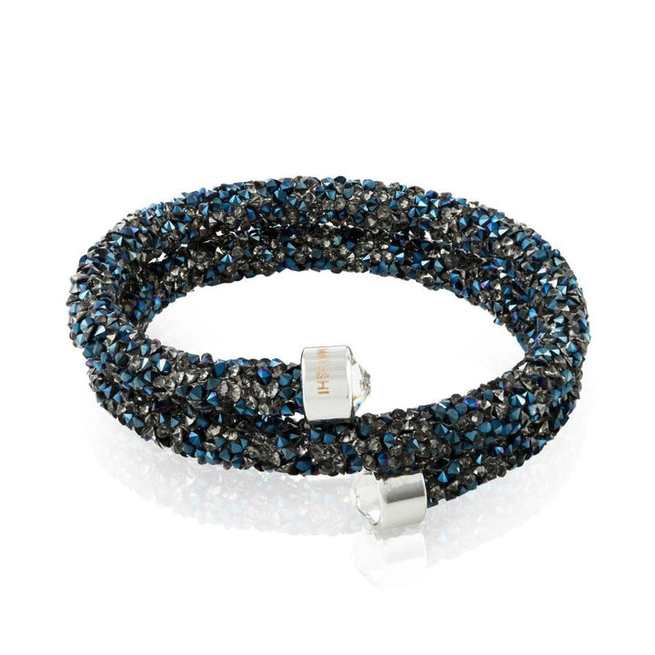 Matashi Metallic Blue Glittery Wrap Around Luxurious Crystal Bracelet Image 3