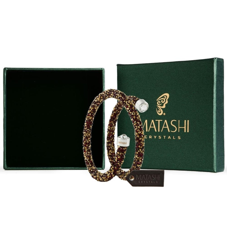 Matashi Krysta Red and Gold Wrap Around Luxurious Crystal Bracelet by Matashi Image 1