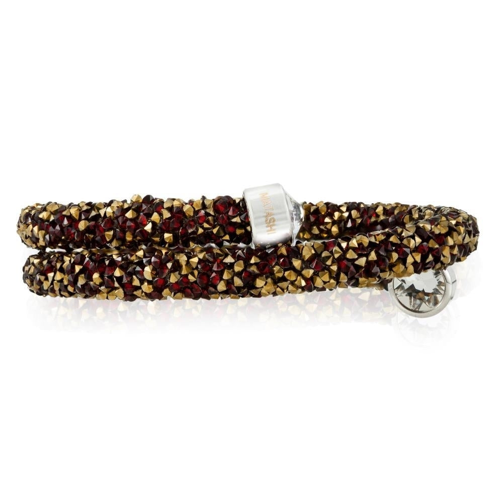 Matashi Krysta Red and Gold Wrap Around Luxurious Crystal Bracelet by Matashi Image 4