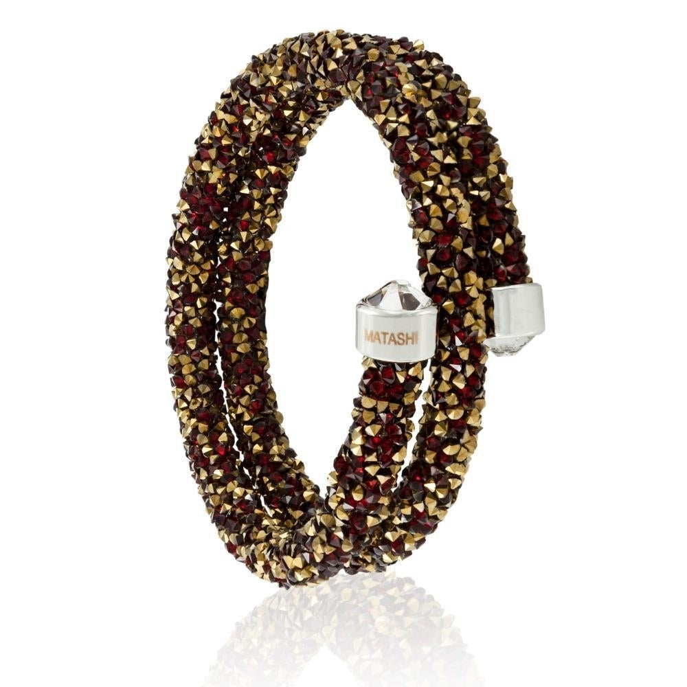Matashi Krysta Red and Gold Wrap Around Luxurious Crystal Bracelet by Matashi Image 4