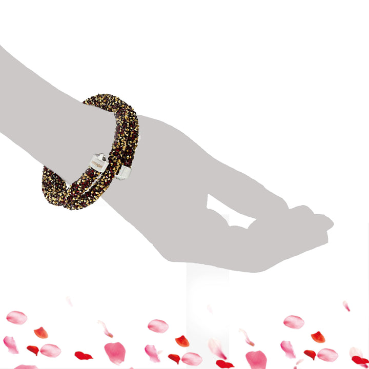 Matashi Krysta Red and Gold Wrap Around Luxurious Crystal Bracelet by Matashi Image 7