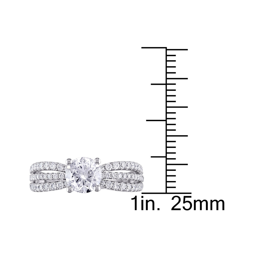 1.60 Carat (ctw H-II1-I2) Diamond Engagement Ring in 14K White Gold Image 2