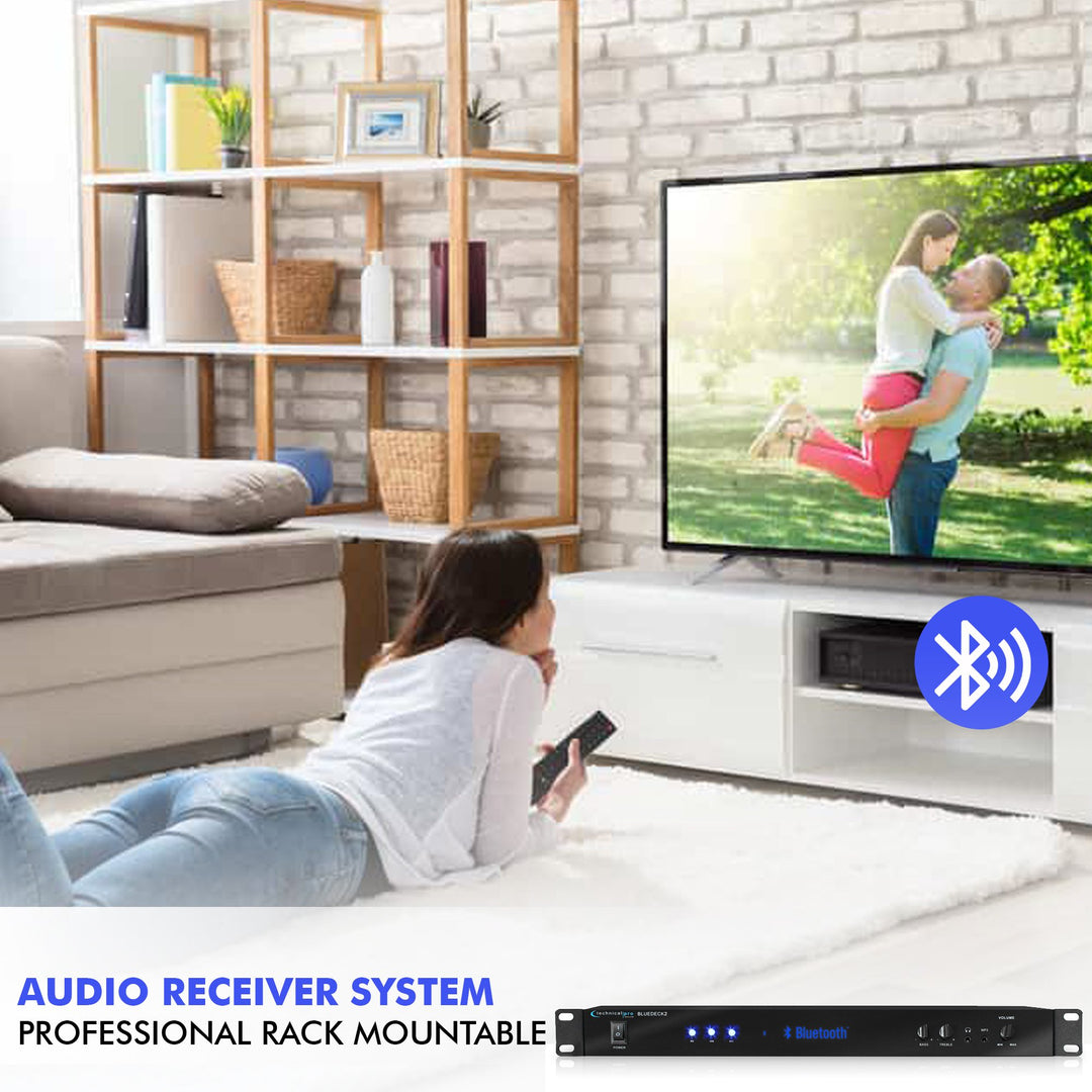 Technical Pro Professional Rack Mountable Bluetooth Audio Receiver SystemDigital LCD DisplayRemote ControlHeadphone Image 7