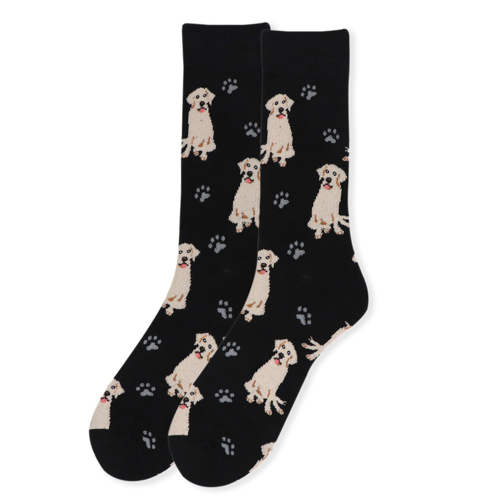 Fun Mens Novelty Retriever Dog Socks Black Crazy Socks Image 2