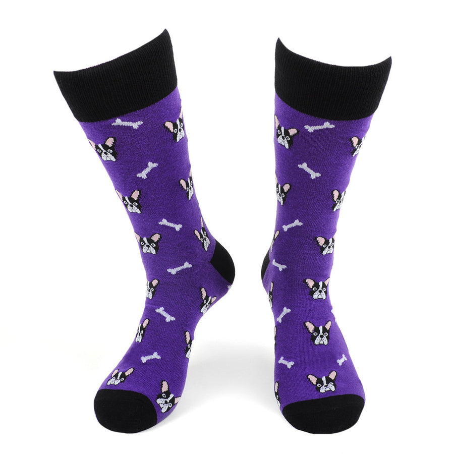 Mens French Bulldog Novelty Socks Purple Image 1