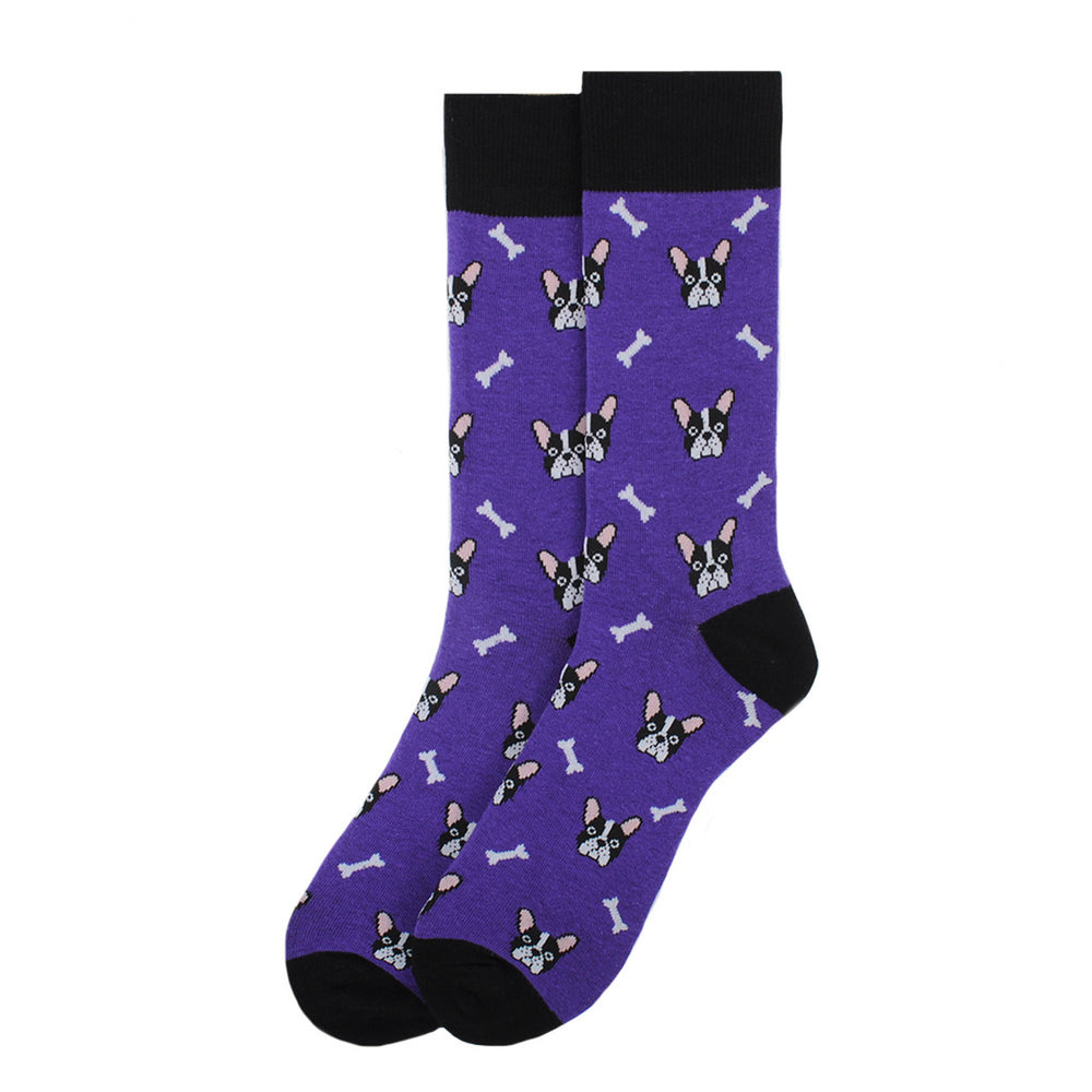 Mens French Bulldog Novelty Socks Purple Image 2