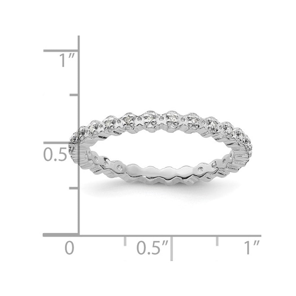 1/10 Carat (ctw) Diamond Accent Eternity Ring in Sterling Silver Image 2