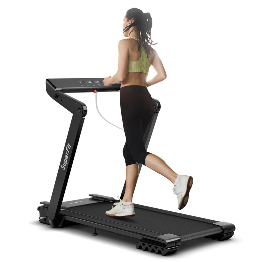4 HP Folding Treadmill Electric Walking Running Machine w/ Fatigue Button Image 1