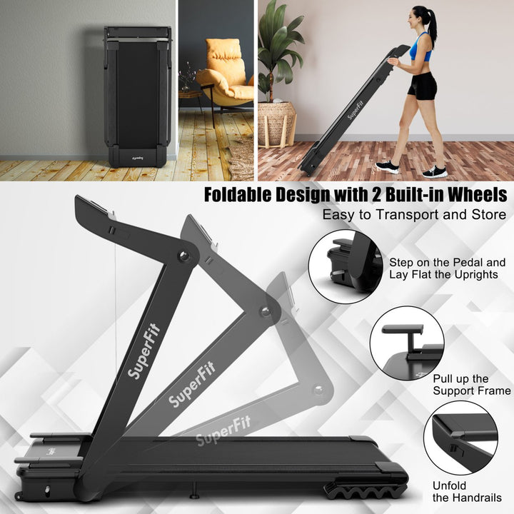 4 HP Folding Treadmill Electric Walking Running Machine w/ Fatigue Button Image 4