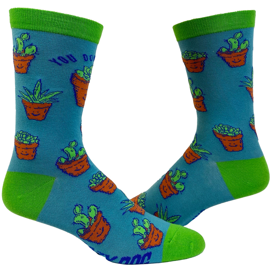 Womens You Dont Succ Socks Funny Succulent House Plant Graphic Novelty Footwear Image 1