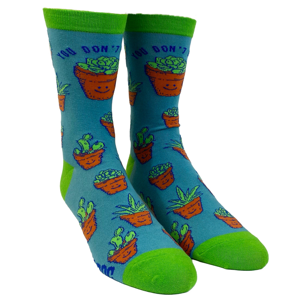 Womens You Dont Succ Socks Funny Succulent House Plant Graphic Novelty Footwear Image 2