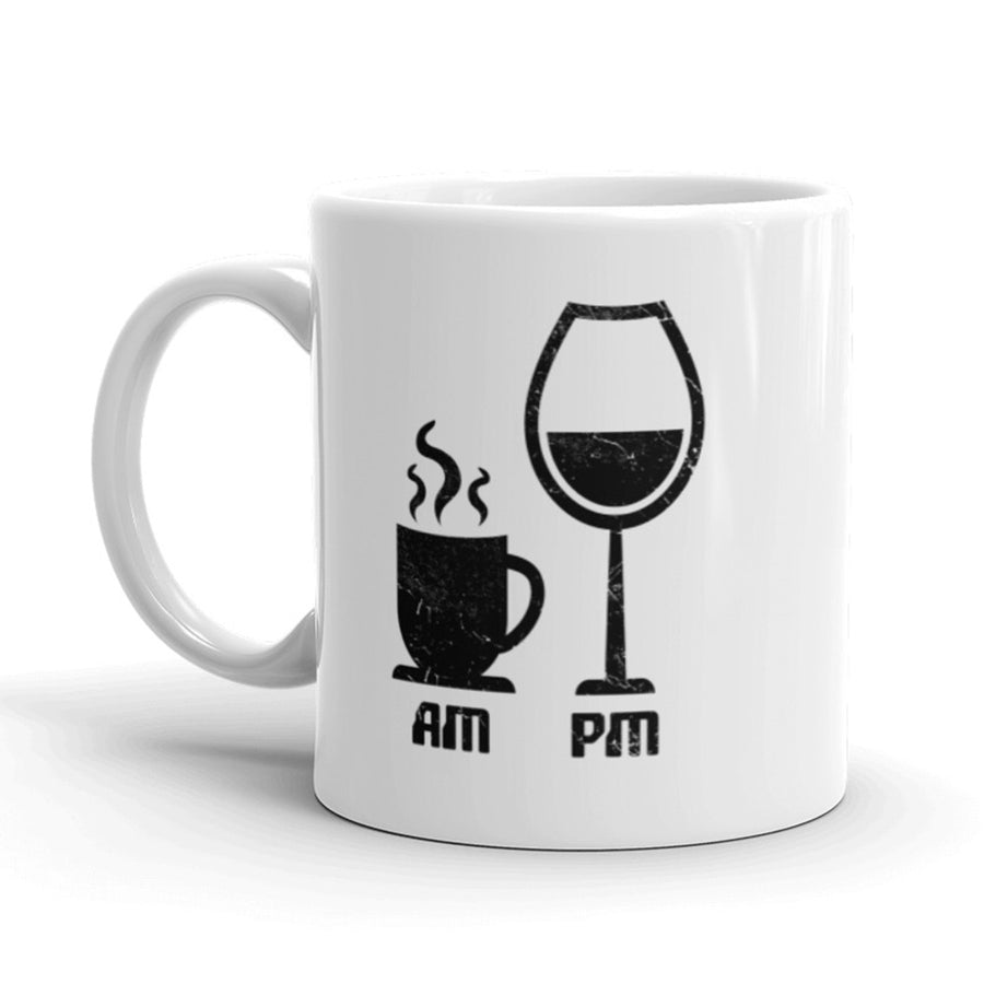 AM Coffee PM Wine Coffee Mug Funny Drinking Vino Ceramic Cup-11oz Image 1