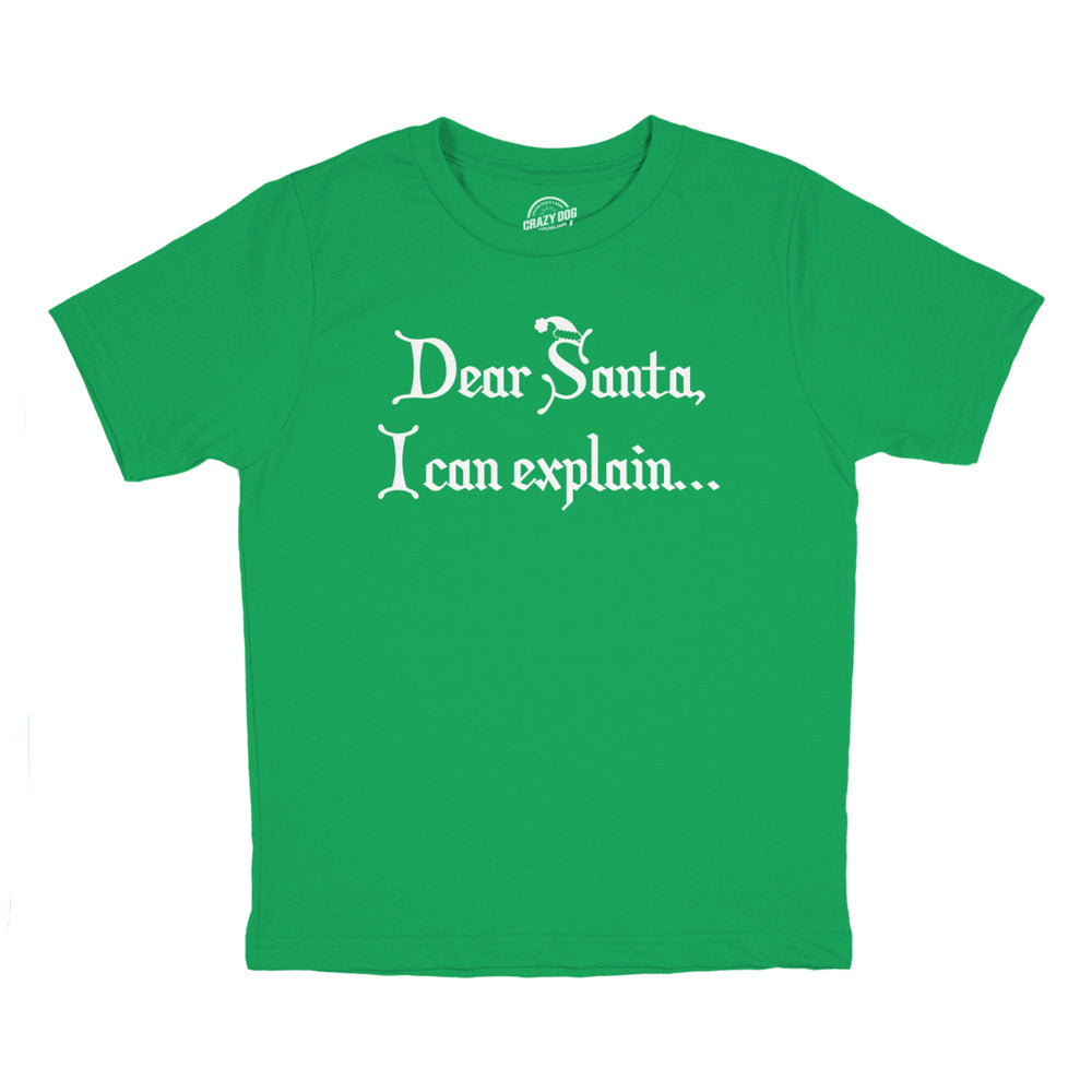 Youth Dear Santa T Shirt I Can Explain Shirt Funny Christmas Tee for Kids Image 2