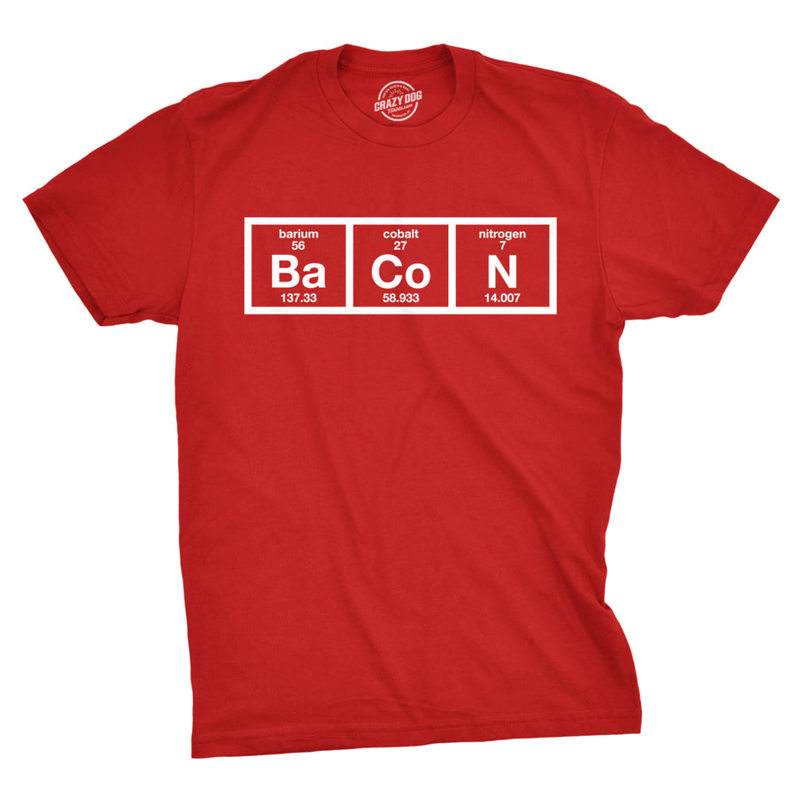 Youth The Chemistry Of Bacon T Shirt Funny Periodic Table Tee For Kids Image 1