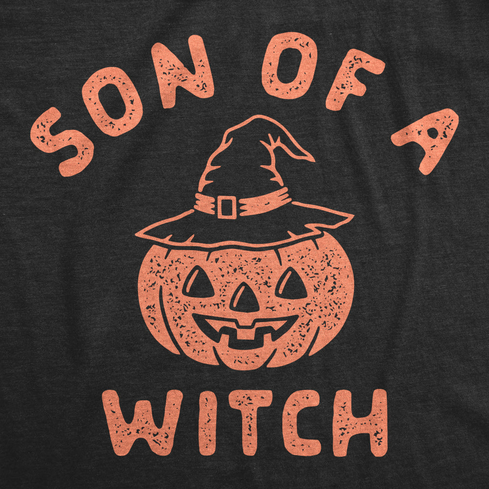 Son Of A Witch Baby Bodysuit Funny Halloween Jack-o-lantern Infant Jumper Image 2