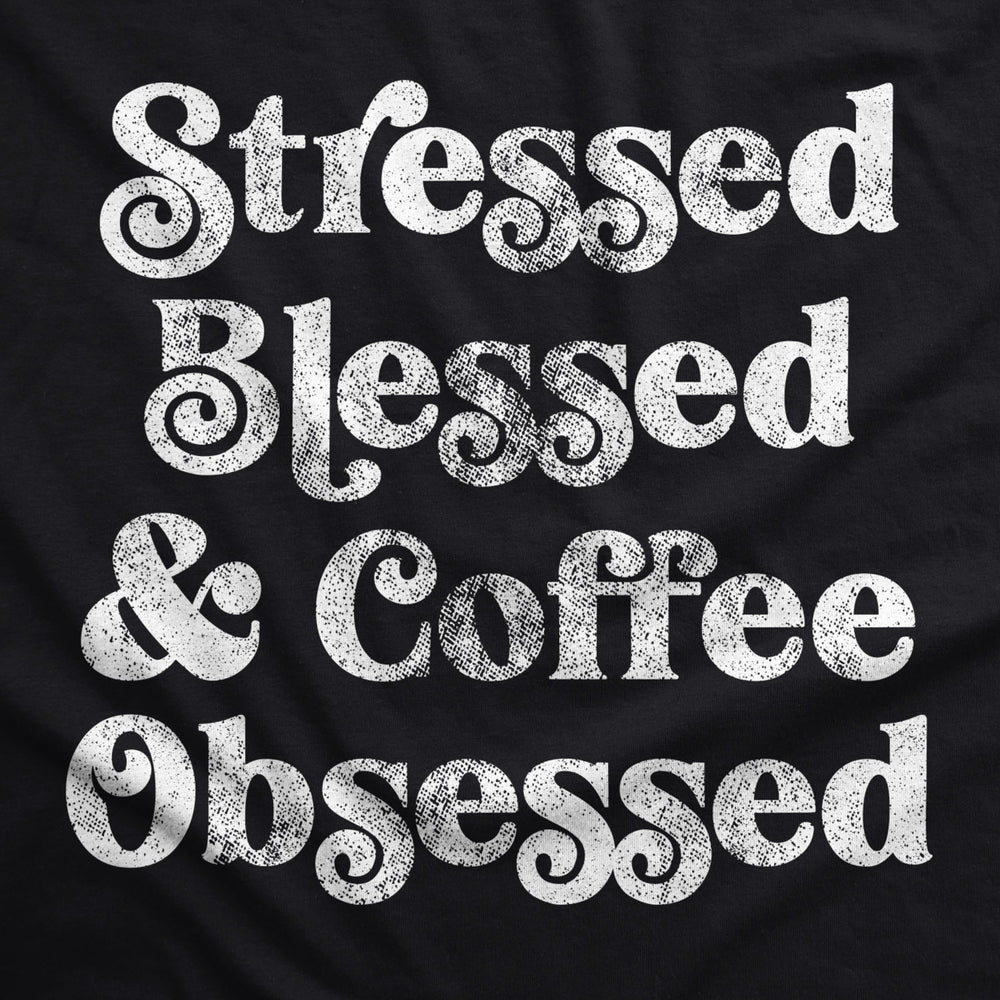 Stressed Blessed And Coffee Obsessed Cookout Apron Funny Kitchen Baking Smock Image 2