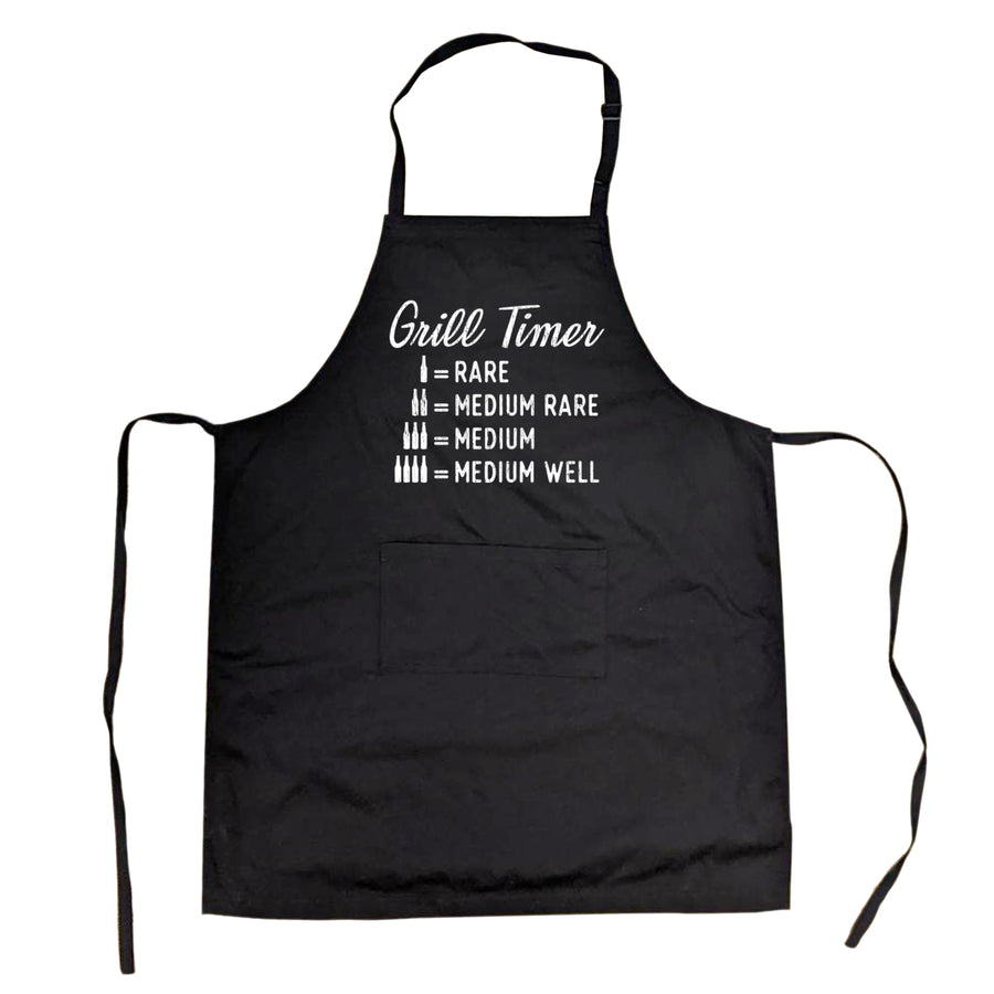 Beer Grill Timer Cookout Apron Funny Backyard BBQ Dad Summer Graphic Gift Image 1