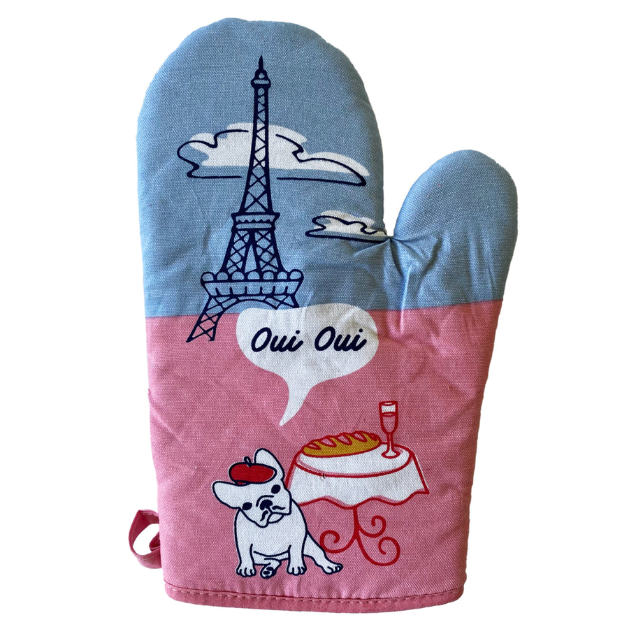 Oui Oui French Bulldog Oven Mitt Funny Pet Puppy Animal Lover Kitchen Glove Image 1