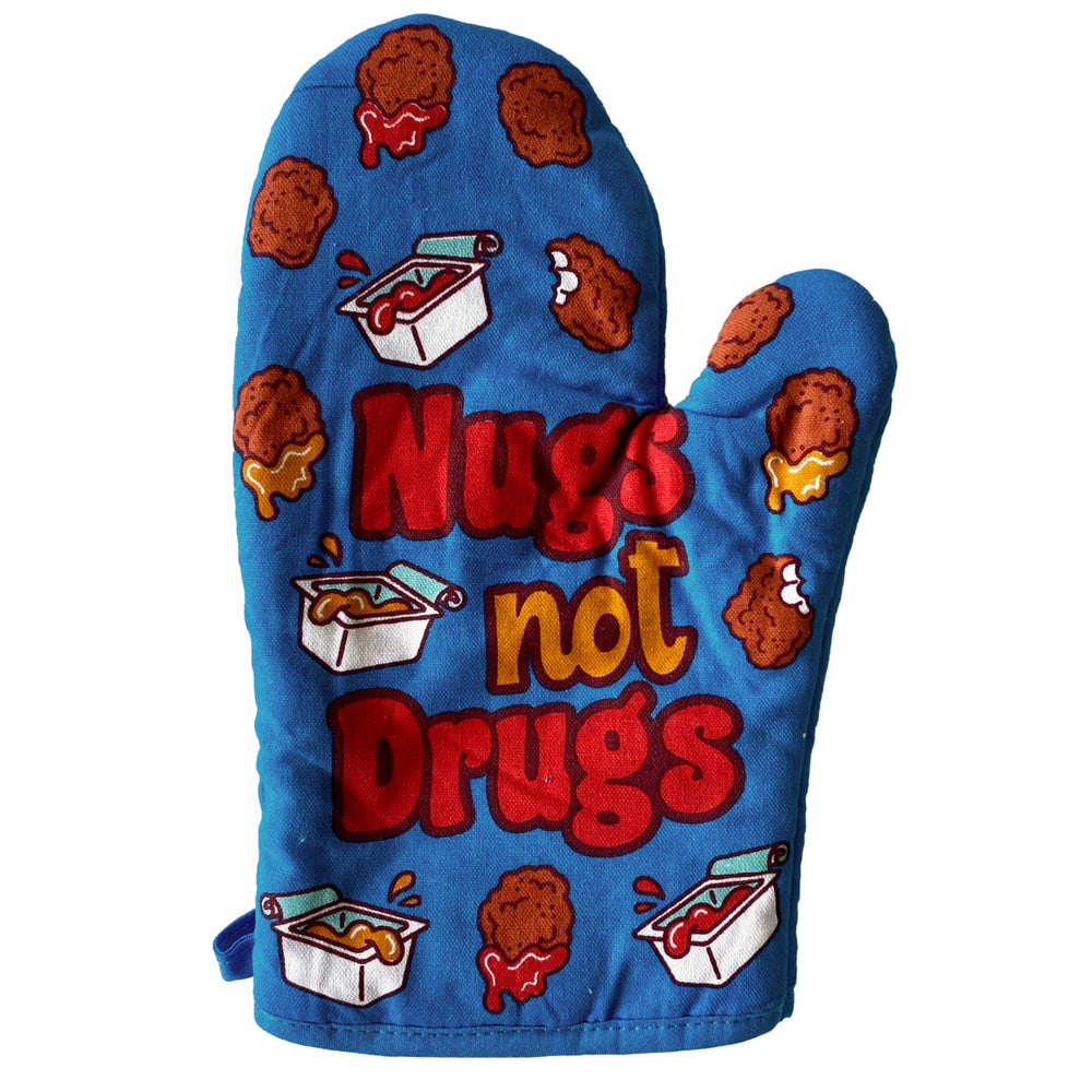 Nugs Not Drugs Oven Mitt Funny Chicken Nugget BBQ Sauce Fast Food Kitchen Glove Image 2