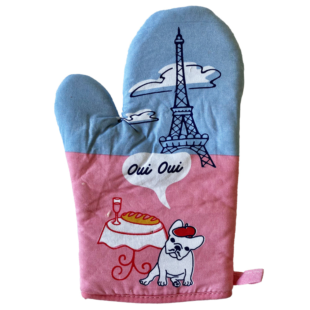 Oui Oui French Bulldog Oven Mitt Funny Pet Puppy Animal Lover Kitchen Glove Image 2