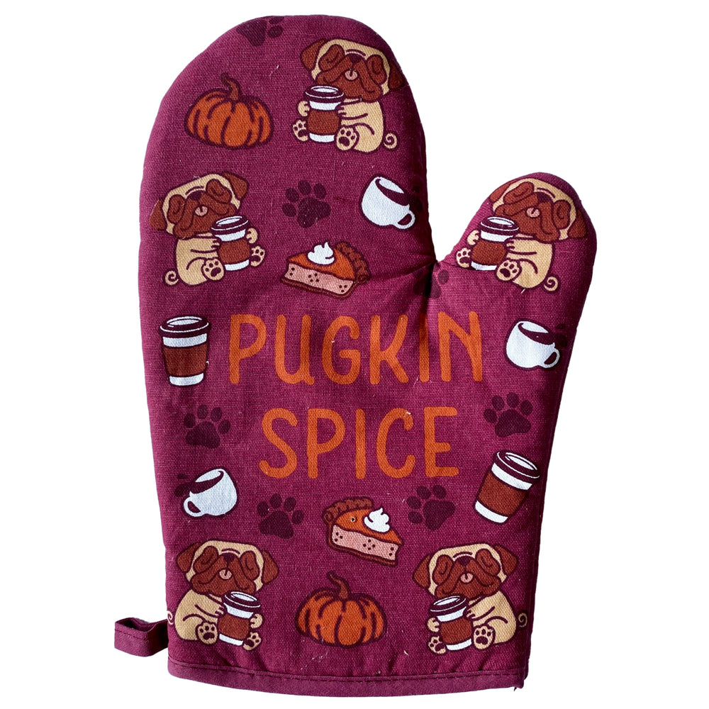 Pugkin Spice Oven Mitt Funny Fall Autumn Pumpkin Spice Latte Dog Love Pug Kitchen Glove Image 2