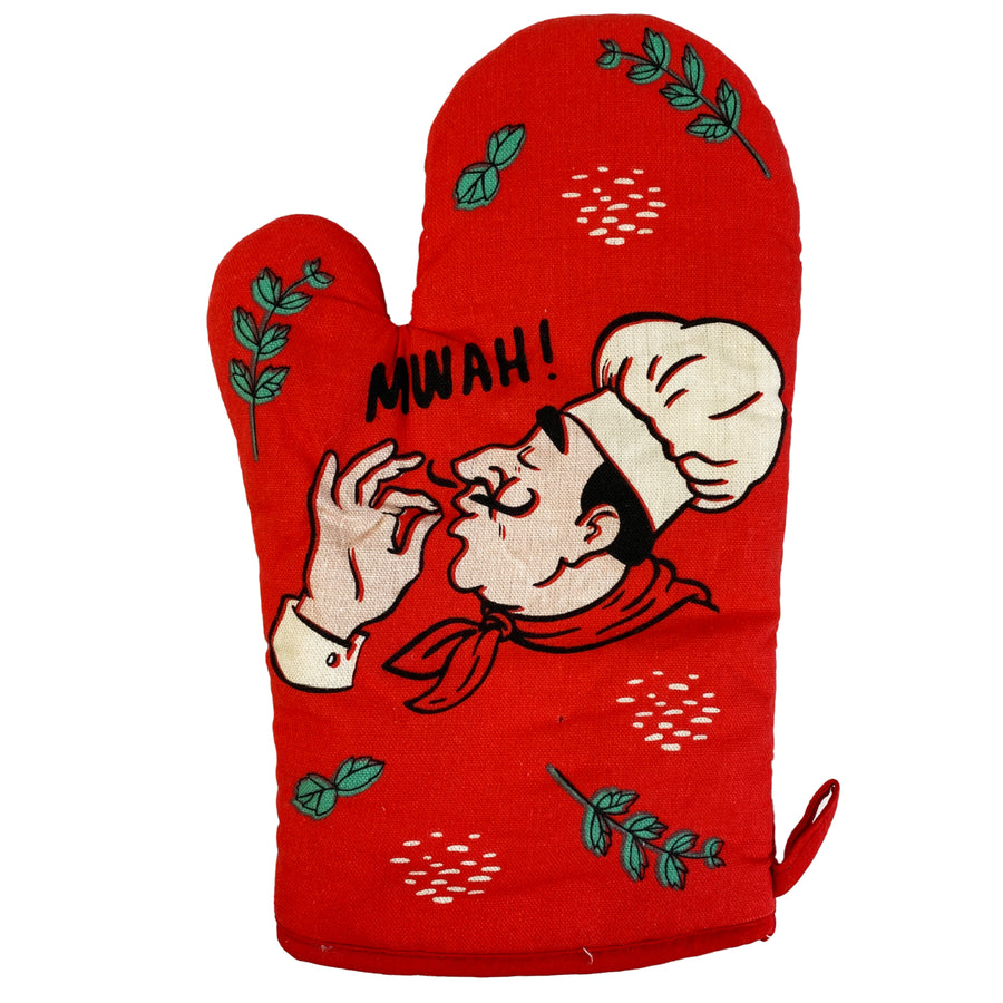 Chefs Kiss Oven Mitt Funny Italian Cooking Culinary Foodie Kitchen Glove Image 1