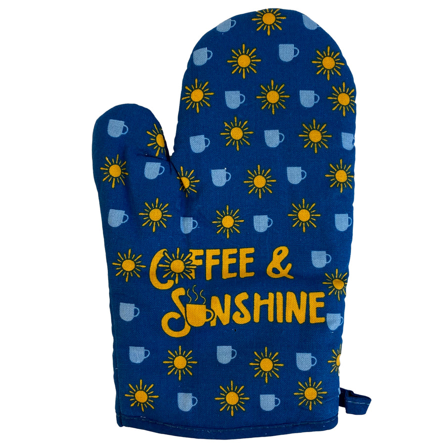 Coffee And Sunshine Oven Mitt Cute Morning Breakfast Baking Graphic Novelty Kitchen Glove Image 1