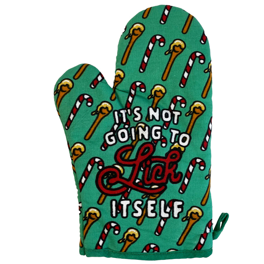 Its Not Going To Lick Itself Oven Mitt Funny Christmas Candycane Beater Cooking Kitchen Glove Image 1